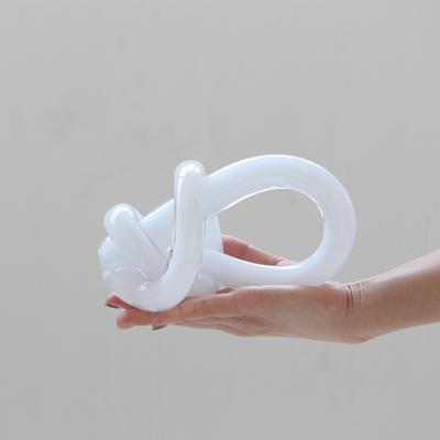 Artesanía en Vidrio Creativo Geométrico Hecho a Mano Cuerda de Vidrio Nudo Retorcido Adorno de Vidrio Abstracto Accesorios de Decoración para el Hogar
