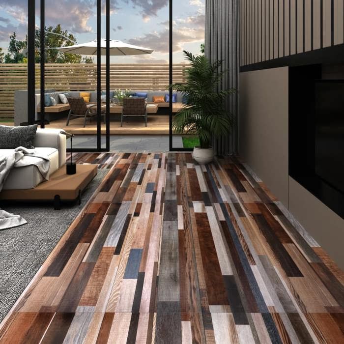 VidaXL Planches de plancher PVC autoadhésif 2,51 m² 2 mm Multicolore, carreaux de revêtement de sol, plancher stratifié, 342886