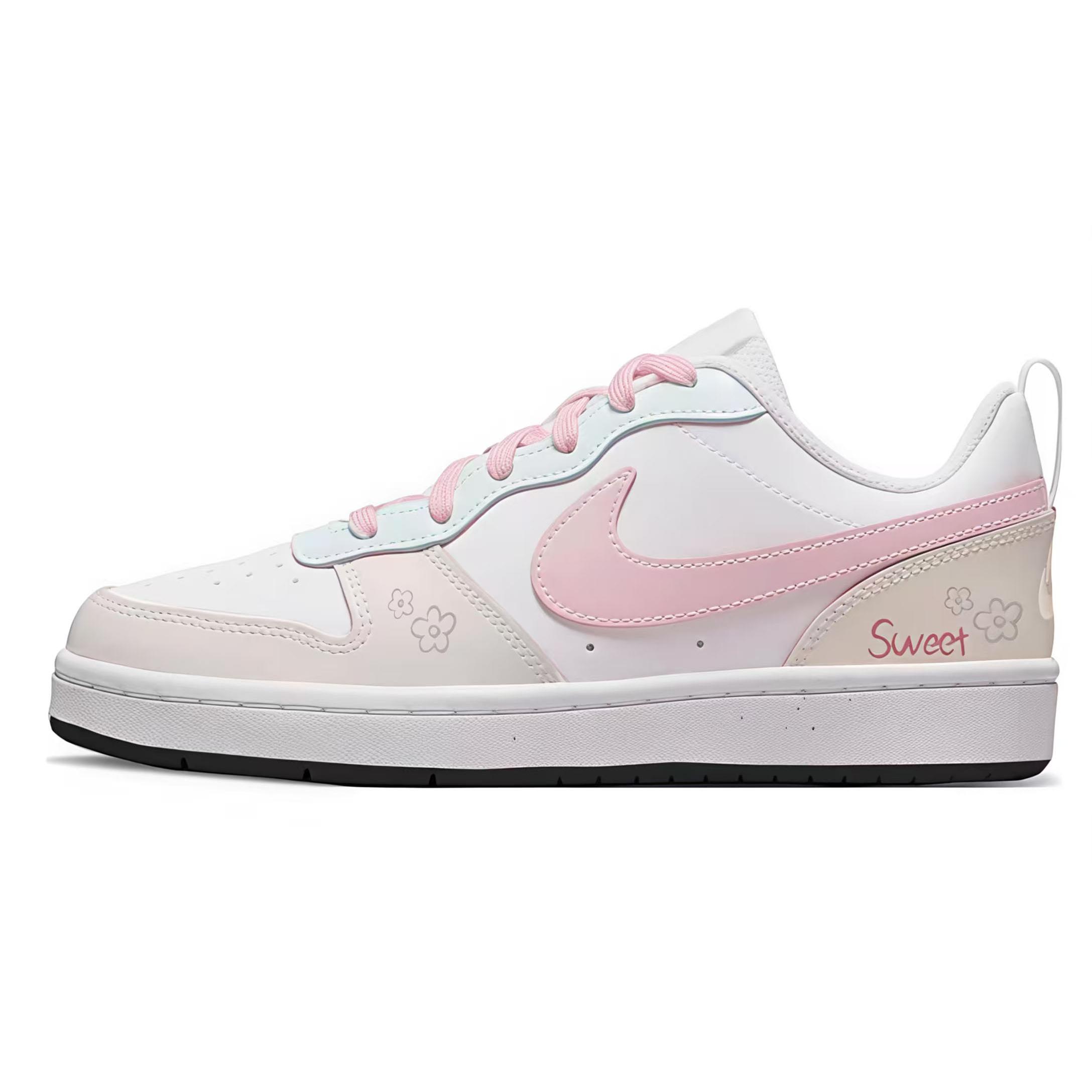 

Nike Court Borough Cherry Blossom Jelly Leather Balance Waterproof Slip Resistant Low top Skateboard Shoes Women s DO7446-101(team1885-) 37.5