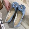 Fashion High Quality Women's Shoes Fashionable Flower Design Flat Shoes for Women Butterfly Knot Suede Single Shoes 43 Zapatos De Mujer