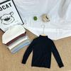 Kids Autumn Winter Solid Half Turtleneck Knit Sweater Unisex Children Warm Base Layer Top