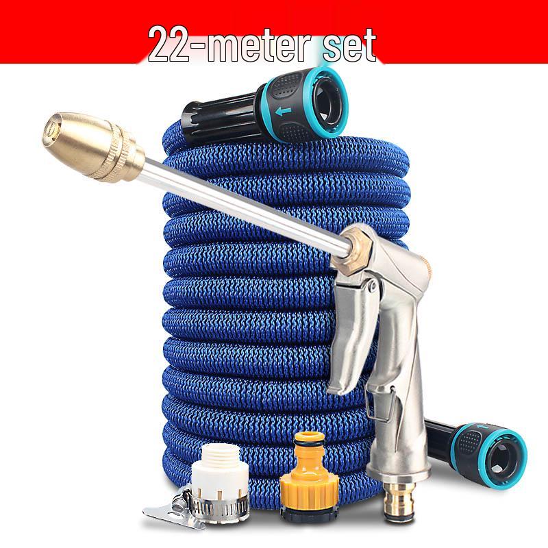 High-Pressure Car Wash Water Gun with Retractable Soft Hose & Nozzle for Tap Water & Flower Watering