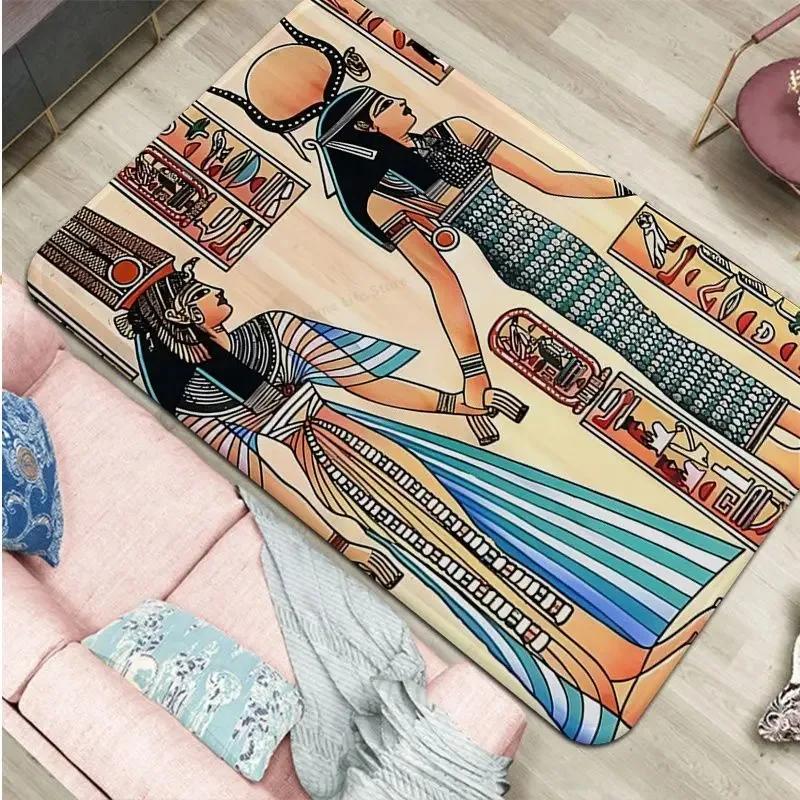 Ancient Egypt Egyptian Door Mat - Non-Slip Home Decor Washable Rugs for Kitchen, Corridor, Bathroom & Hallway Entrance