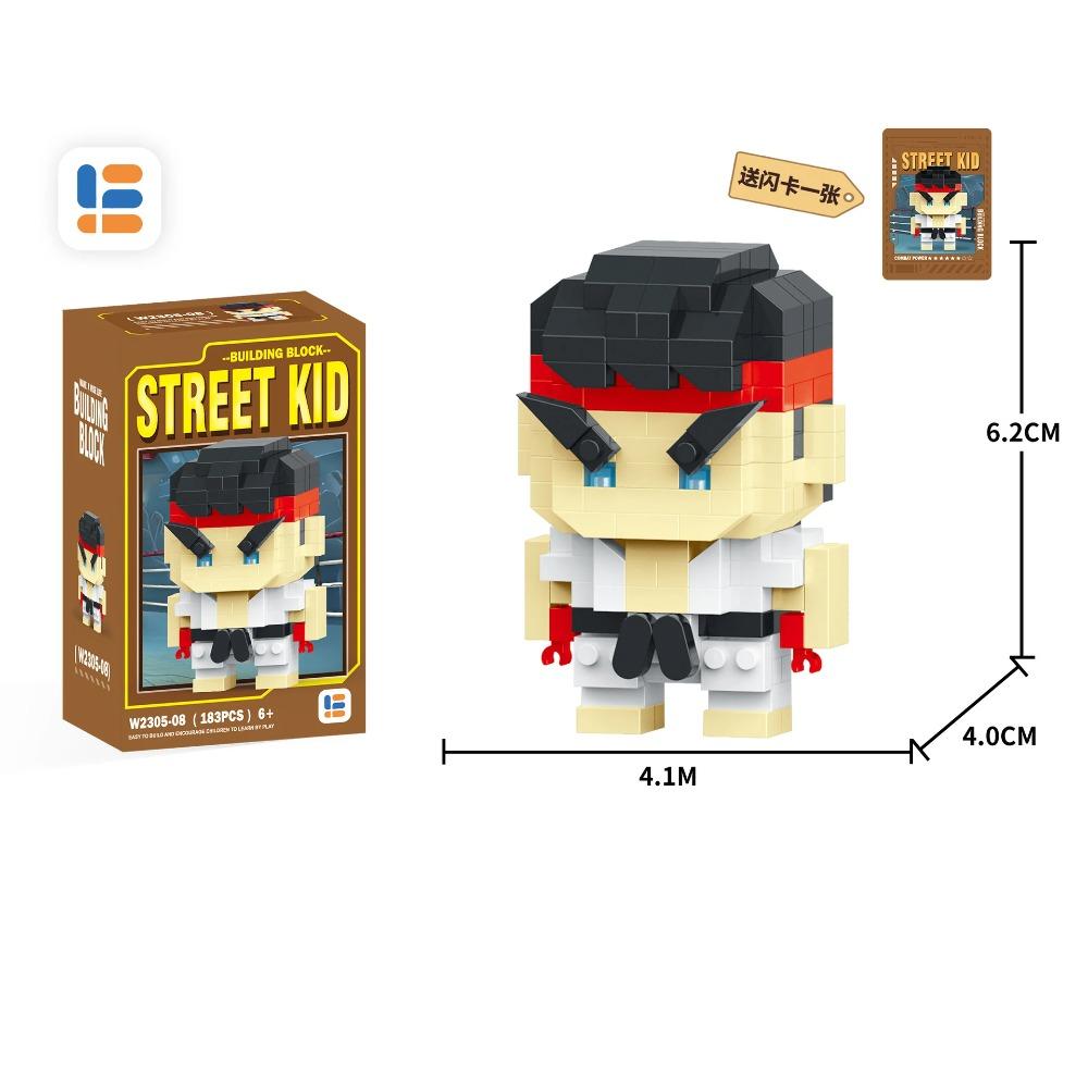 Anime Street Fighter Fighting Game Action Building Blocks KenMasters Hoshi Ryu ABS Kawaii Toys Building Blocks Gift For children