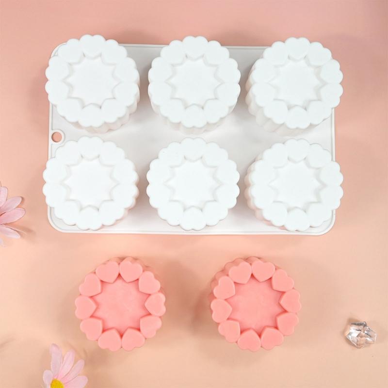 Heart Cylinder Silicone Molds Fondant Mousses Cake Molds Making Pastry Chocolate Molds Baking Decorating Tool Nonstick