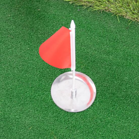 1 Set Golf Hole Cup Flag Precise Detachable Reusable High-impact Easy Installation Backyard