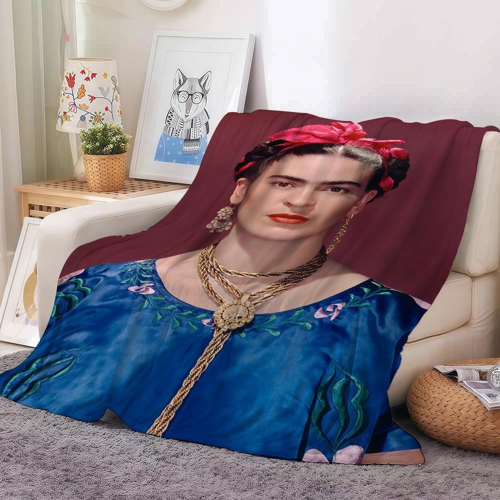 Cartoon F-Frida ART K-kahlo Blanket Warm And Soft Suitable For Bedroom Living Room Sofa Bed Office Travel Camping