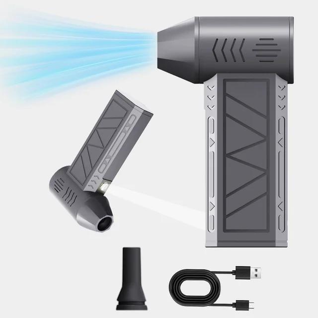 

130000 об/мин Мини турбореактивный вентилятор Электрический воздушный пылесос Регулируемая скорость ветра Турбо мощный воздуходув Перезаряжаемый с легкой очисткой автомобиля серый