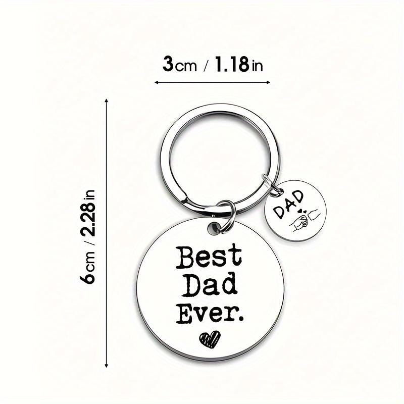 1 szt. Prezent na Dzień Ojca DAD, Zabawny i Wdzięczny Mały Prezent, Grawerowany Brelok ze Stali Nierdzewnej, Rozczulający Mały Prezent dla Taty