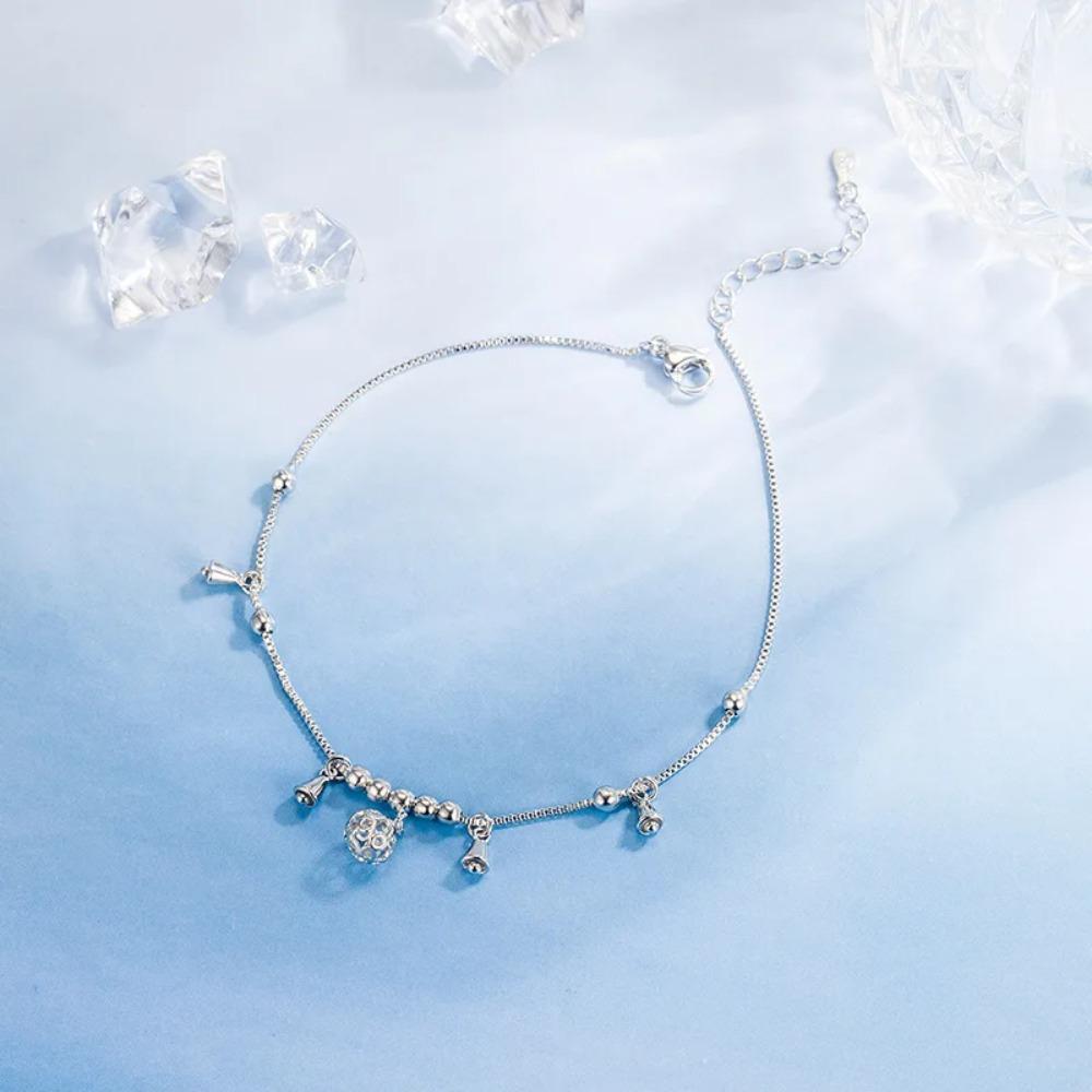 925 Silver Butterfly Anklet for Women Delicate Zircon Tassel Bracelet Summer Jewelry Dropship