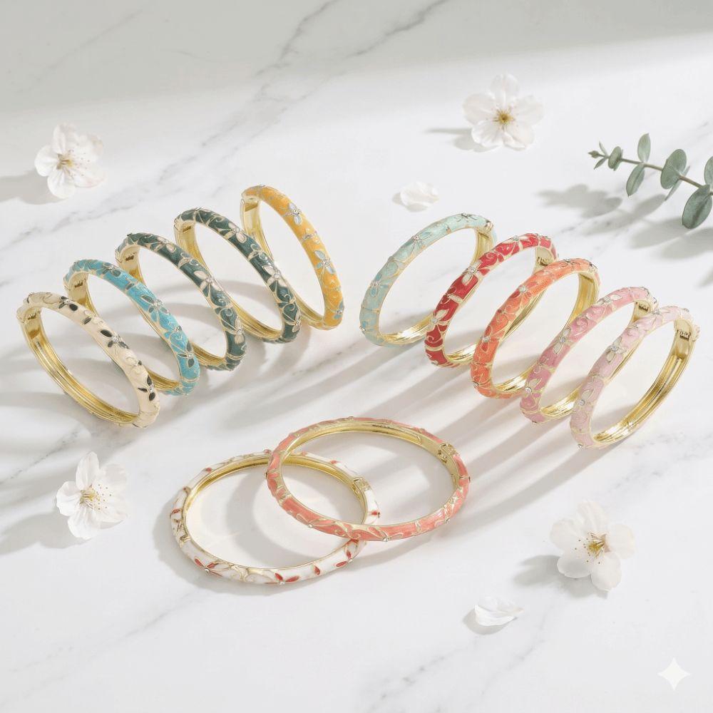 Bracciale Smaltato Intarsiato Bracciale Classico Cloisonné Bracciale Smaltato a Goccia Regali per Donna