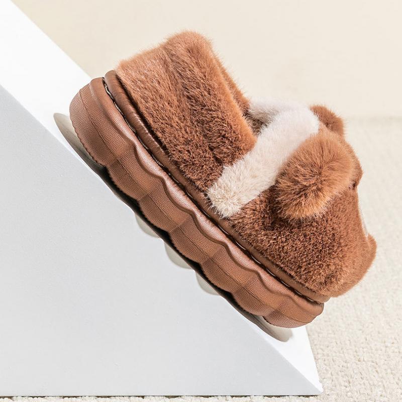 Baby Warm Cotton Shoes Autumn Winter New Boys Girls Cartoon Animal Cotton Slippers Non Slip Comfortable Soft Sole Plush Slippers
