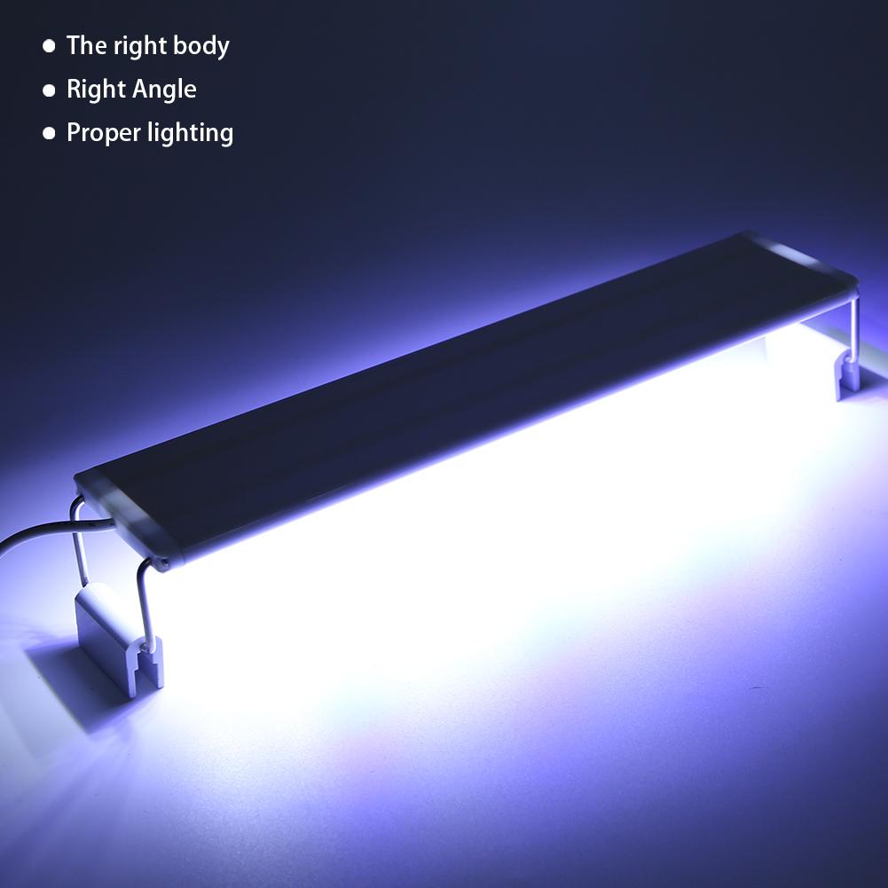 Aquarium Lamp Bracket Water Plants Thin High Brightness Fish LED Light (Blue and white XY-20K)