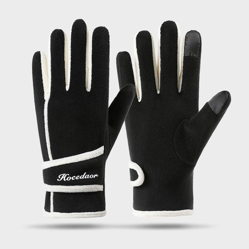 Women s Fleece Winter Gloves, Touchscreen Compatible, Warm Soft Gloves for Daily & Outdoor Use L чёрный