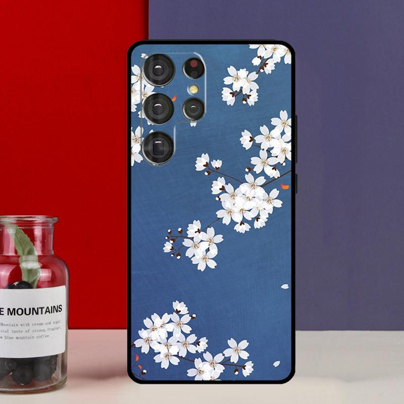 Cherry Blossom Floral Funda Case For Samsung Galaxy S25 Ultra S9 S10 S20 S21 FE S22 S23 Plus S24 Ultra Phone Cover
