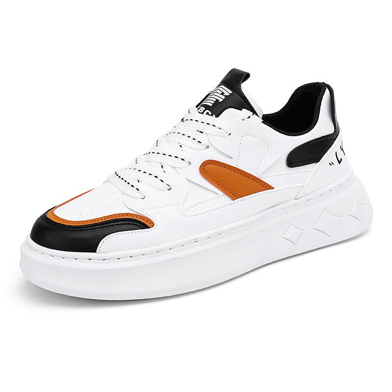 Men's thick soled height increasing white shoes four season new casual shoes soft sole walking shoes student sports board shoes