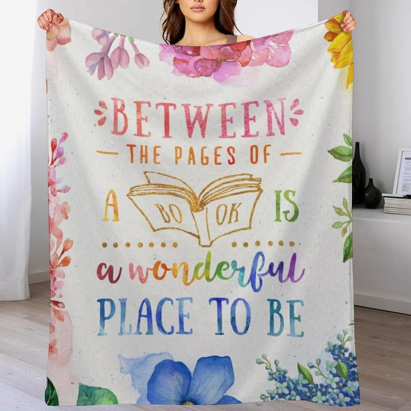 Between the pages Throw Blanket Wrinkle Resistant Lightweight Blanket Size: 75*100cm, Weight: 230 GSM
