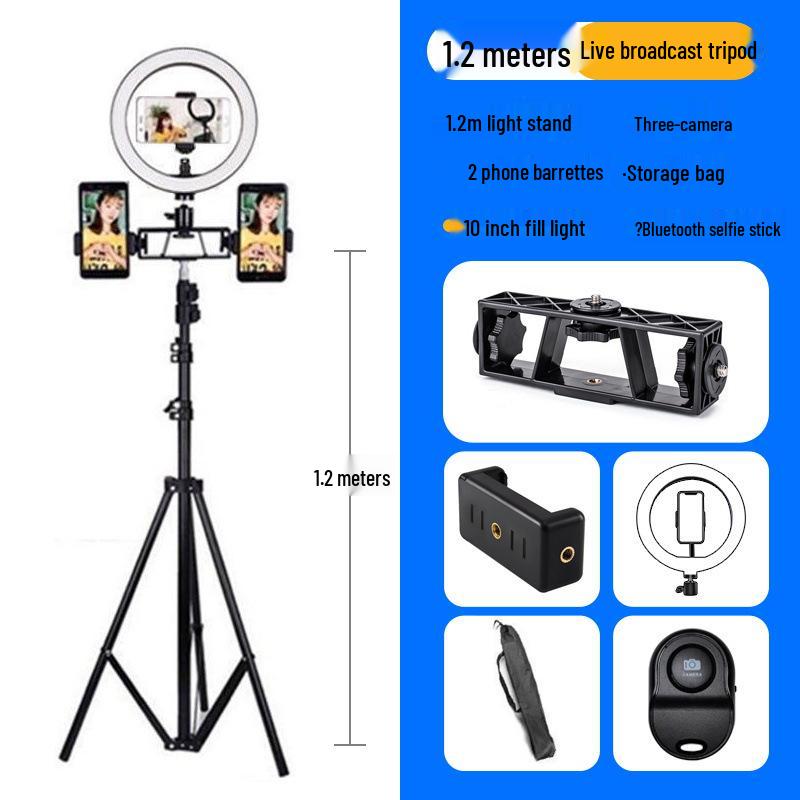 Photography Light Stand & Mobile Phone Tripod – 2.1m Adjustable Floor & Desktop Bracket for Live Streaming