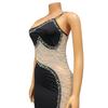 Women Sexy Chic Shiny Rhinestone Long Dress Elegant Back Slim Dresses Fashion Party Club Evening