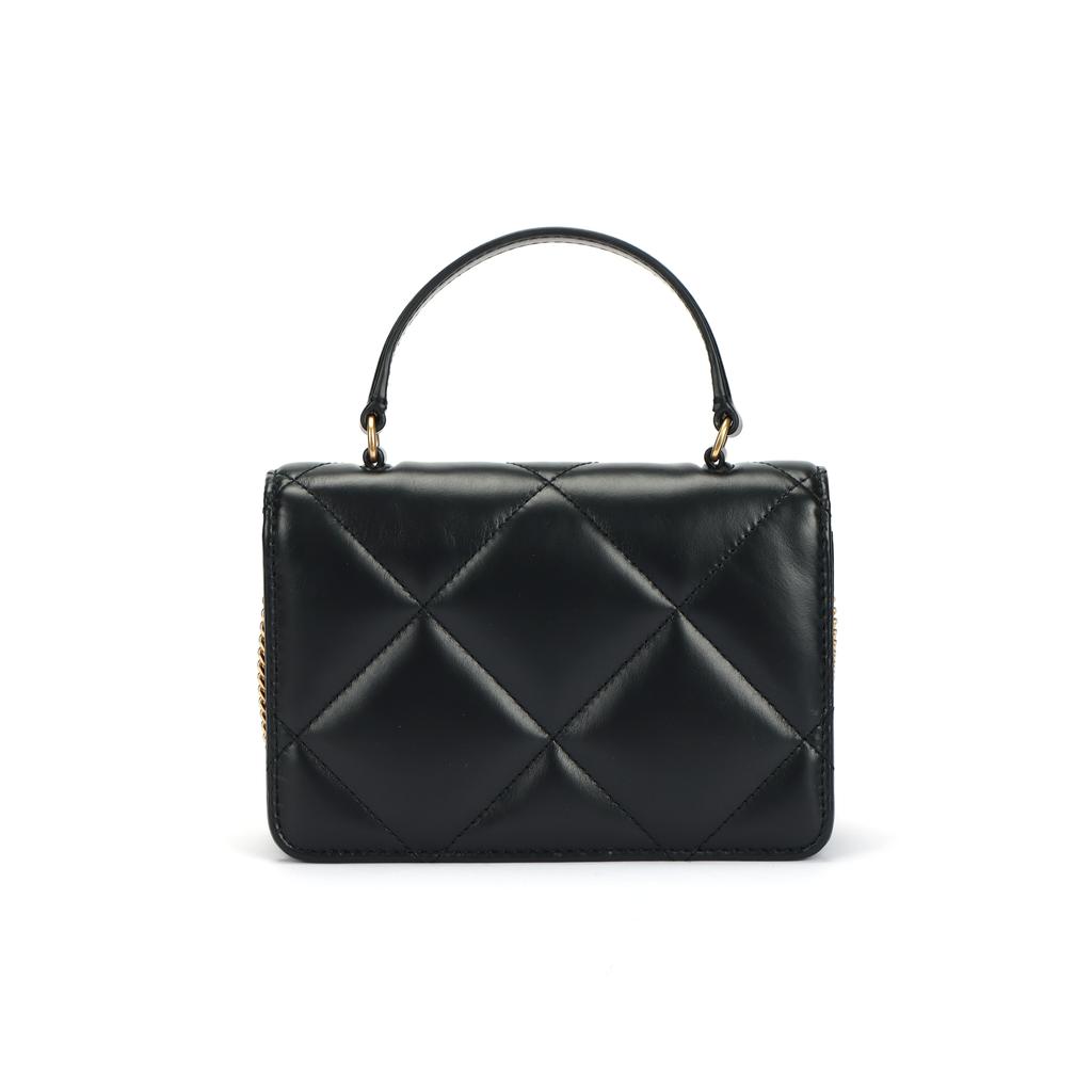 Tory Burch Kira Diamond Quilted Chain Shoulder Bag Magnetic Closure Leather Mini Crossbody Handbag Women Handbags Black 158326-001