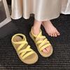 2025 Summer New Outer Wear Beach Sandals Fairy Platform Sandals Round Head Roman Sandals Female
