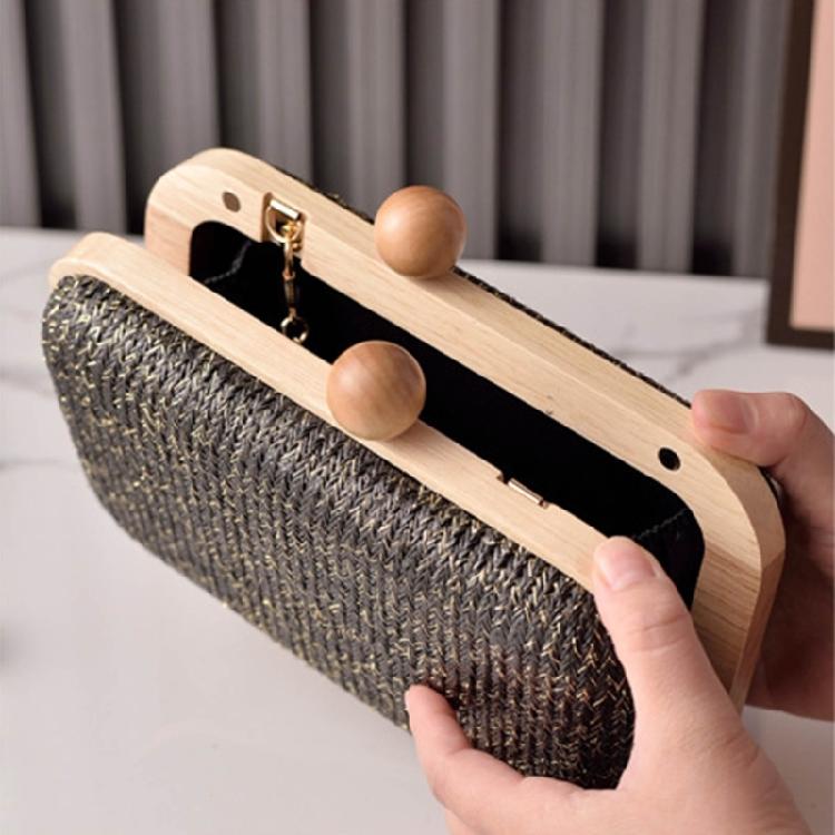 Straw Clutch Purses Women Summer Beach Straw Purse Woven Envelope Wallet Crossbody Shoulder Bag Evening Handbag Gifts
