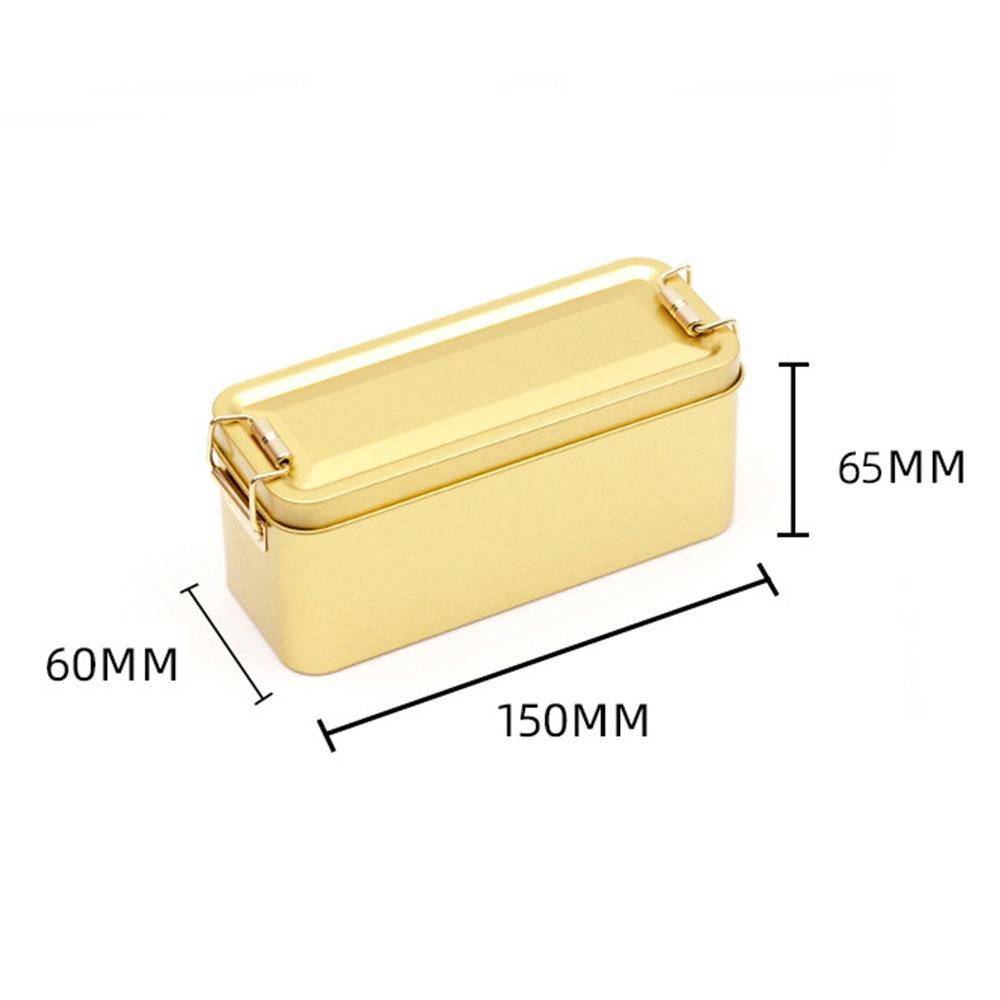 

Rectangular Rectangular Iron Box Old-fashioned Metal Storage Box Cheese Storage бледный золота