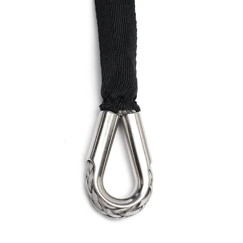 23000LBS Car Synthetic Winch Rope Line Grey Recovery Cable 4WD ATV Heavy Duty Rope Wrapped In A Loop 10MMx30M