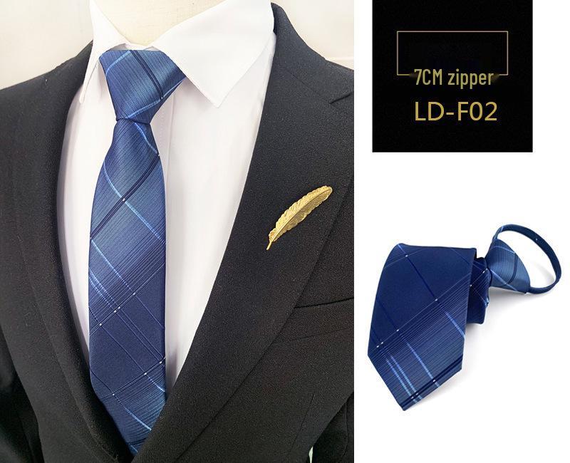 Zipper Style Knot-Free Men's Business Casual Tie