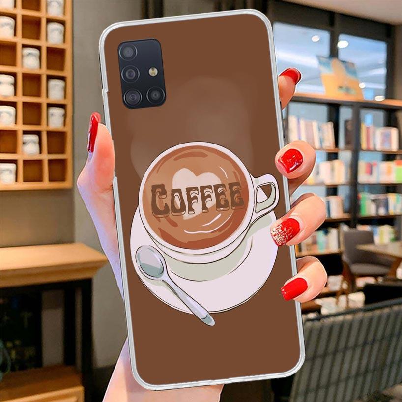 Coffee Wine Cup Cover Phone Case For Samsung Galaxy A12 A22 A32 A52 A72 A02S Phone Case Note 20 Ultra 10 S10 Plus A51 A71 A50S A