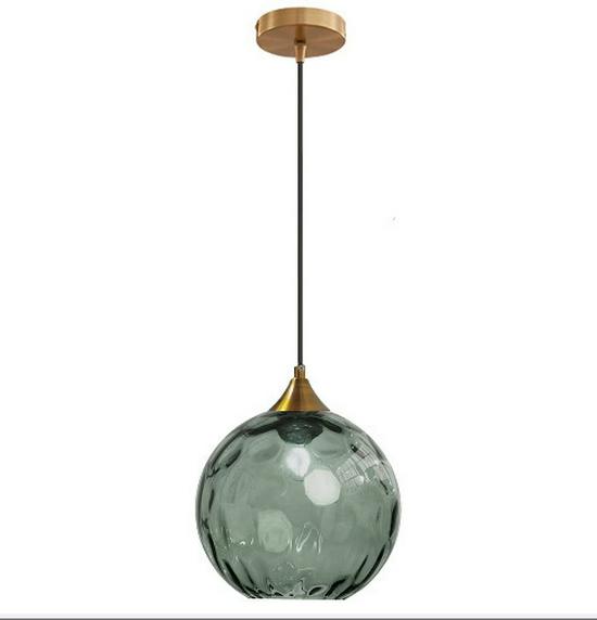 Nordic Colorful Water Ripple Glass Sphere Pendant Lamp for Bedroom or Bar.