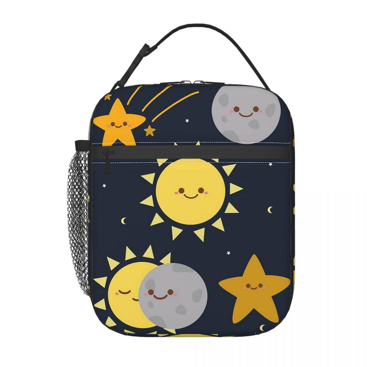 

Cartoon Moon And Star Pattern Insulated Lunch Bag for Women Kids Leakproof Food Boxes Thermal Lunch Box Tote One Size
