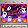 Party Backdrop Halloween Castle Flat Banners Ghosts Pumpkins Figures Hanging Winter Photo Background Decor Front Door Decor