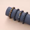 GAVU 8mm Tiger Eye, Obsidian, and Hematite Triple Amulet Bracelet for Men, 21.5cm
