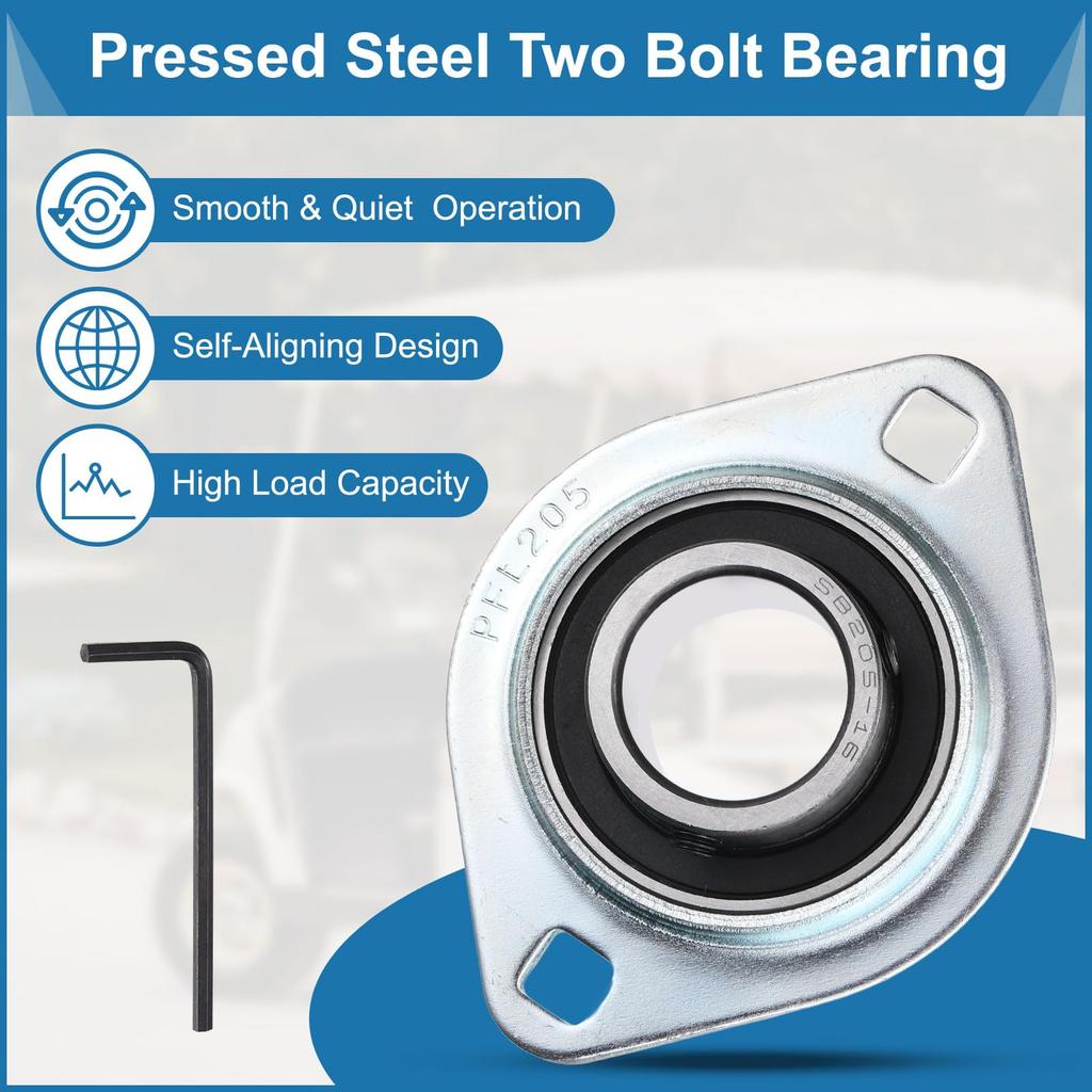 uxcell Pillow Block Bearings of Hole Steel Flange Mount Bearing with SBPFL205-16 (Set 2), 1-inch Diameter, Unit, Wrench.