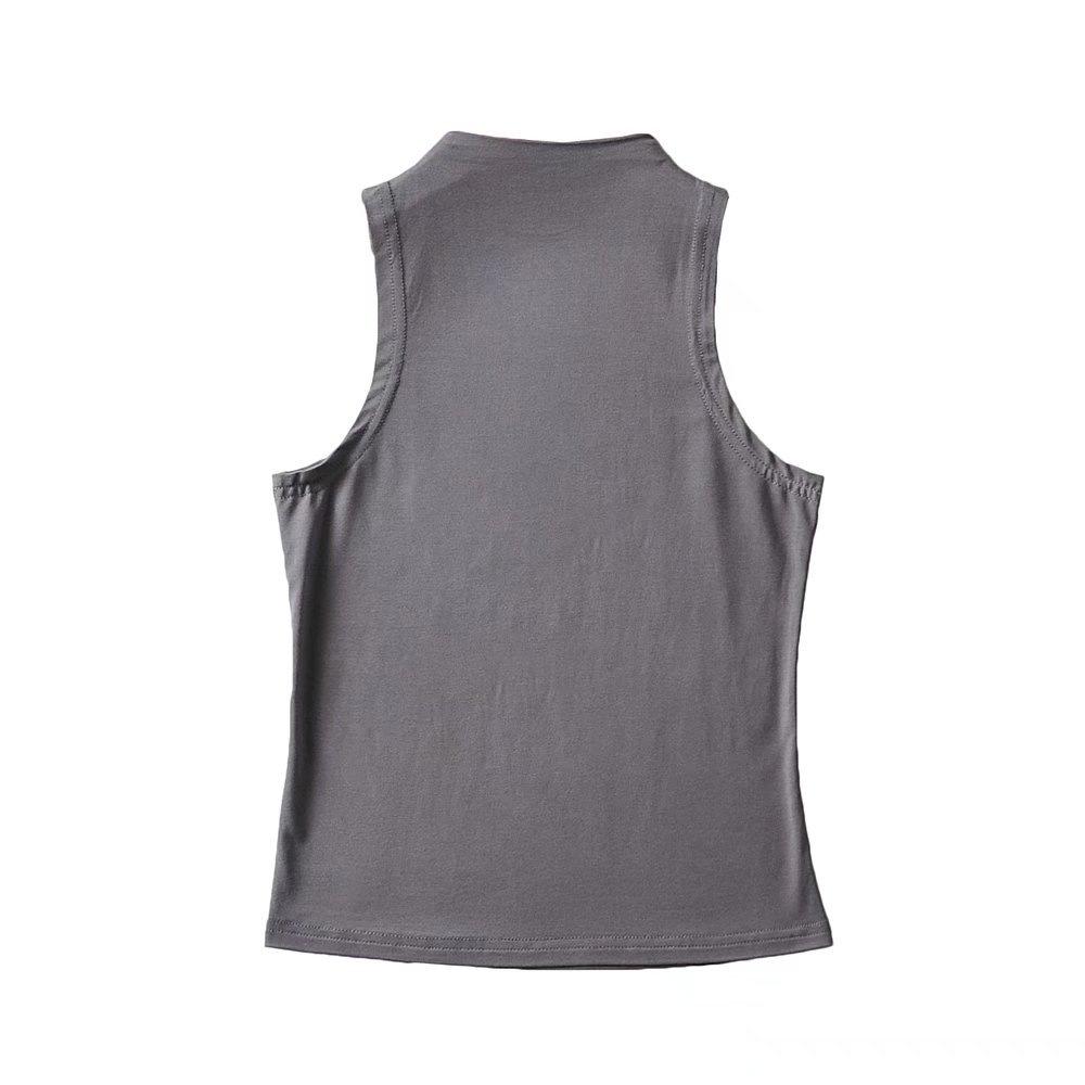 YPFF Trendy European Women's Sleeveless High-Neck Crop Top