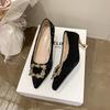 22. Beautiful Temperament, High Heels, Thick Heel Shoes, Soft Leather, Soft-soled Cheongsam, Formal Professional Shoes