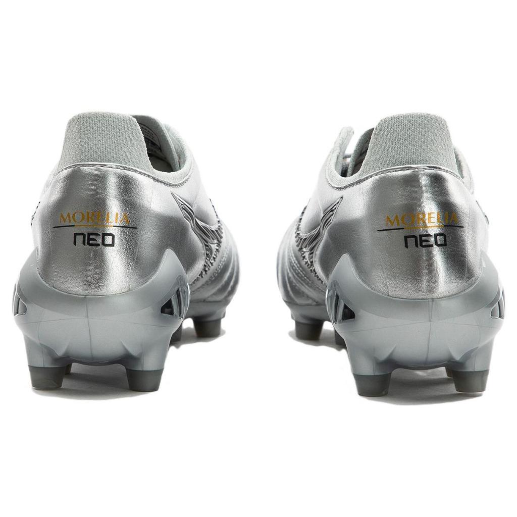 Mizuno Morelia Neo Kangaroo Leather Non-Slip Durable Artificial Grass Soccer Shoes Silver Men Soccer Shoes P1GA218003
