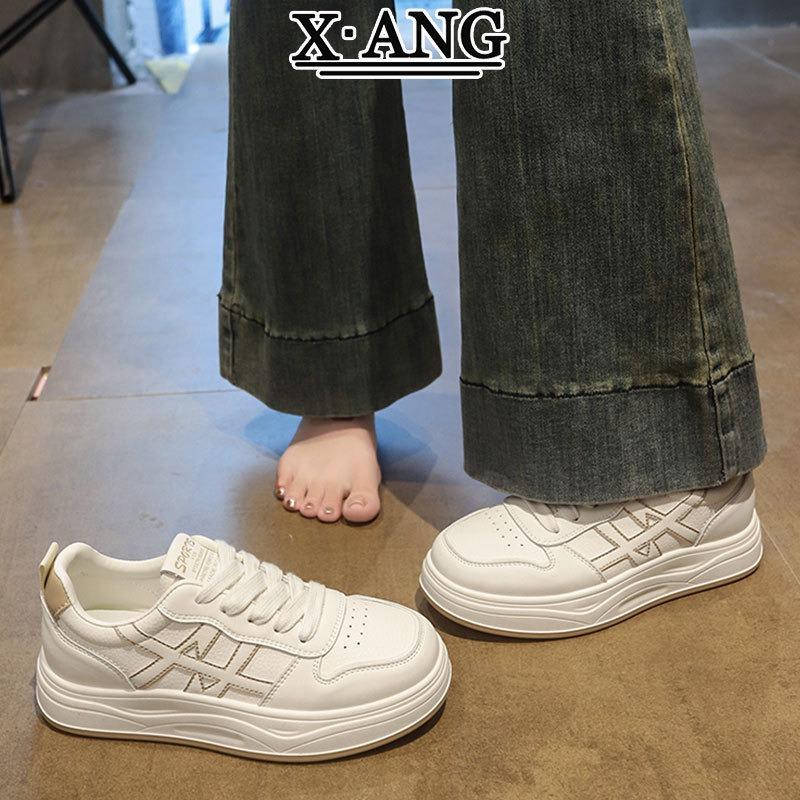 

Cowhide platform white shoes children s single shoes autumn new versatile lightweight board shoes casual sports shoes women s 40