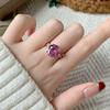 Zhuozhifan S925 Silver Rose Stone Ring with High Carbon Diamond