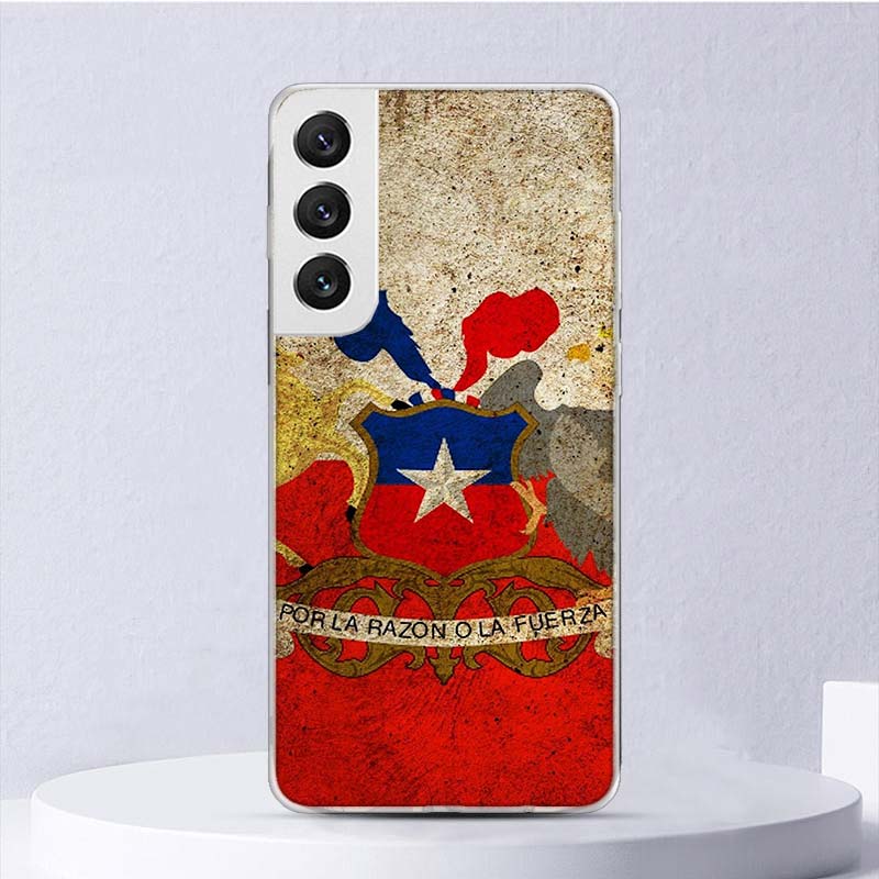 Chile Flag Soft Case For Samsung Galaxy S25 S24 S23 S22 Ultra Phone Cover S21 S20 FE S10 Plus S25Edge + Funda Coque