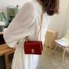Trendy Mini Chain Shoulder Bag For Women Stylish Simple Pu Square Handbag In White Red Green Black And Brown