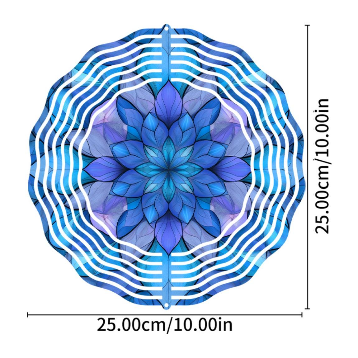 

10-дюймовый подвесной спиннер-колокольчик ветра с узором в стиле «Мечты» для весенне-летнего декора сада, балкона, с крючком, вращающимся на 360°, элегантный, динамичный 01A
