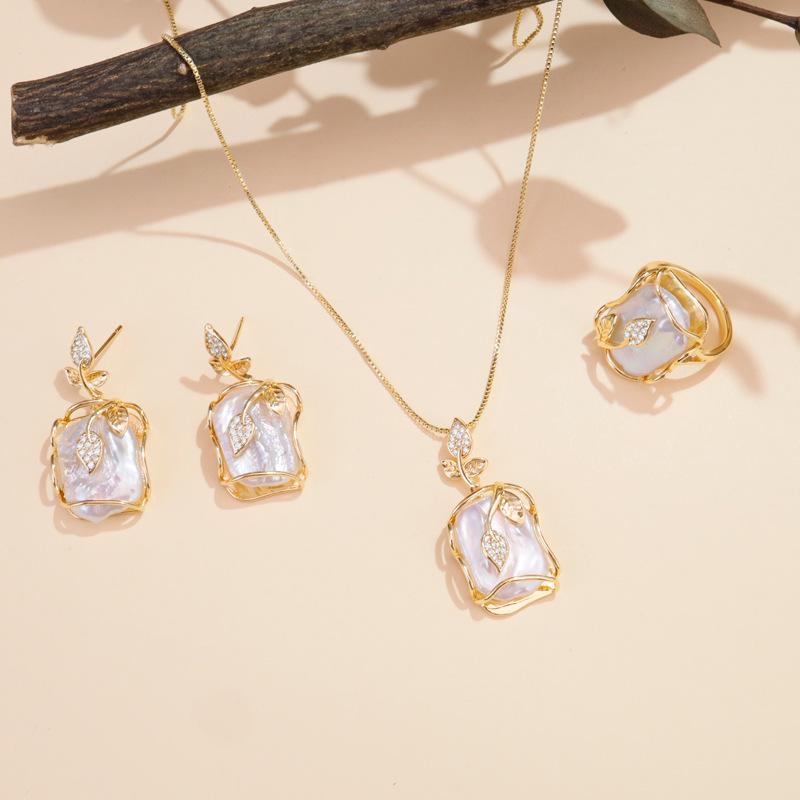 

Комплект украшений из натурального пресноводного жемчуга: Уникальный стиль барокко, модный европейский и американский дизайн