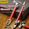 Multi Functional Sheep Horn Connected Hammer Universal Wrench Pry Bar Nail Lifting Woodworking Hammer Folding Sheep Horn Hammer