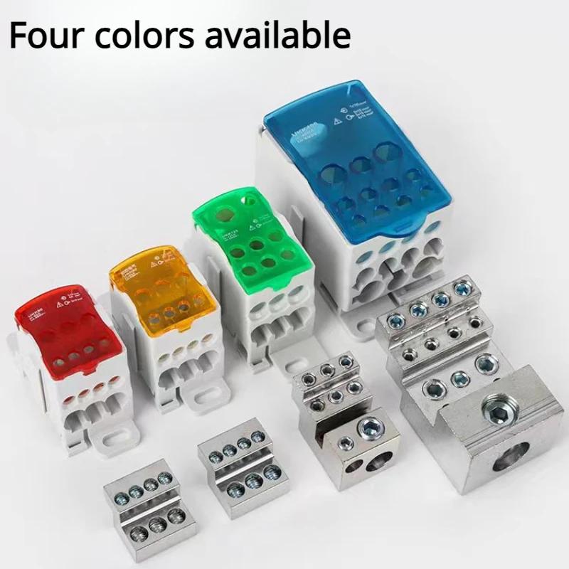 Din Rail Terminal Block UKK 80A/125A/160A/250A/400A Distribution Box One In Several Out Unipolar Junction Box wire Connector