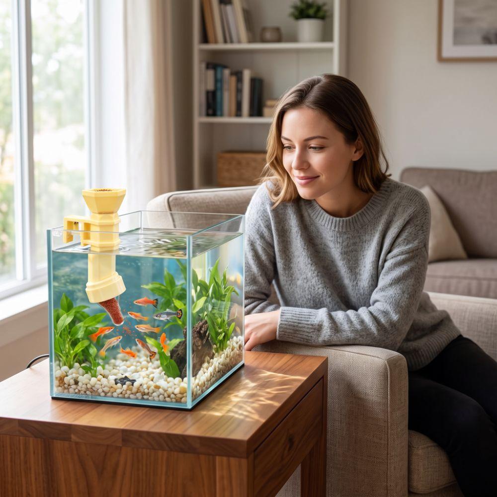 Fixed-point Feeding Pacifier Fish Feeder Wall Hanging Floating Food Tray Aquarium Accessory