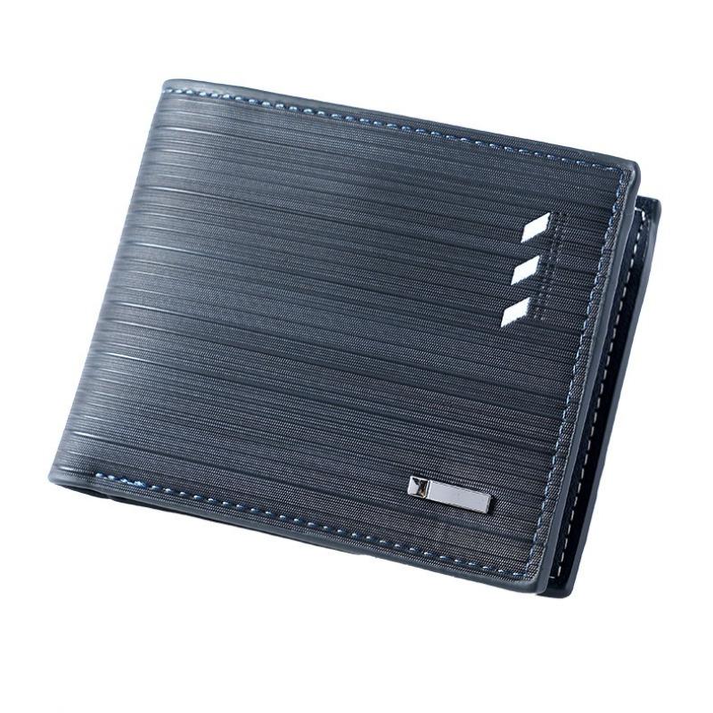Men’s Slim Bifold Wallet Leather Short Wallet Vintage Business Card Holder Cash Pocket Compact Purse