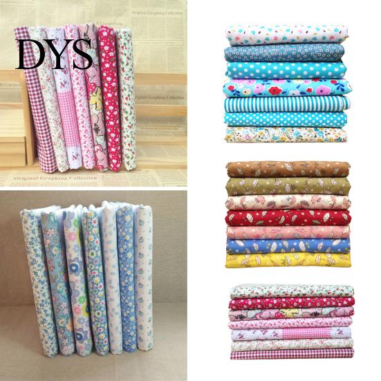7 Piezas/Set Tela para Acolchar Flor Paraguas Estampado DIY Costura Artesanal Tela de Algodón