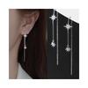 Mellowact American Earrings Allergy Friendly Star Star Silver Coating Pink Gold Sparkling Small Grain CZ Diamond (pink Gold)